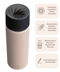 IRISgo® cup Thermobecher Vanilla Cream 650ml mit patentiertem Drehverschluss aus doppelwandigem Edelstahl, Swiss Made