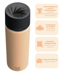 IRISgo® cup Thermobecher Vibrant Orange 650ml mit Logo Gravur, patentiertem Drehverschluss aus doppelwandigem Edelstahl, Swiss Made