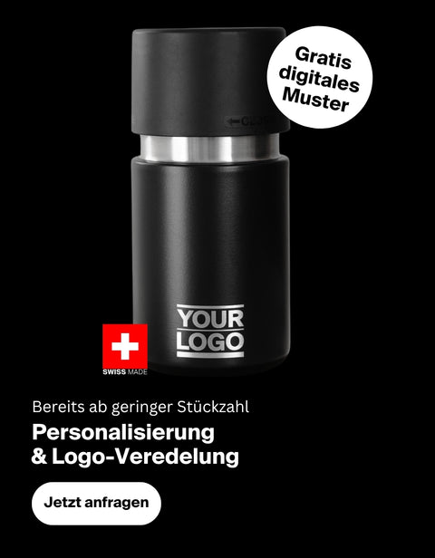 IRISgo Thermobecher mit Firmenlogo – hochwertige Mitarbeiter- und Kundengeschenke für Geschäftskunden