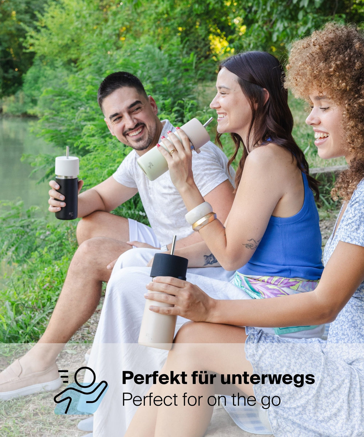 IRISgo Straw Lid mit Edelstahl-Trinkhalm – ideal für unterwegs und Hydration