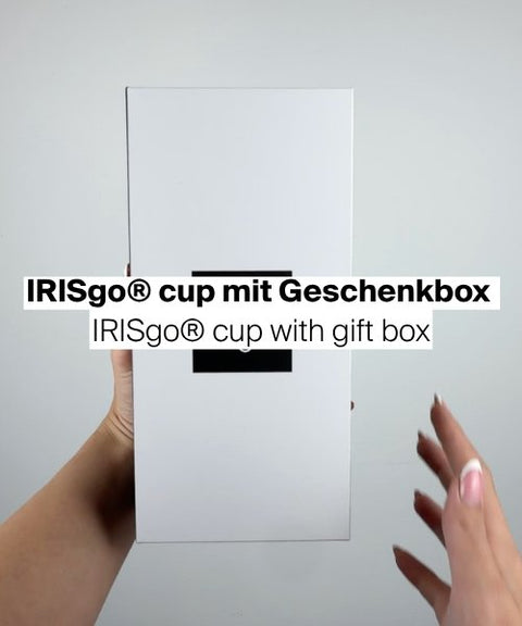 IRISgo® cup mit individueller Geschenkbox als Firmengeschenk